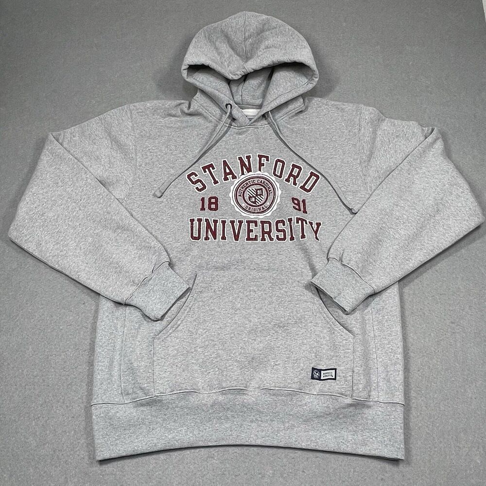 Stanford University Cardinal Hoodie Mens Large Gray Russell Pro 10 Heavyweight